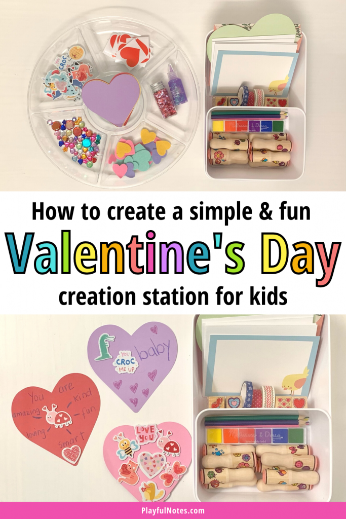 This simple Valentine's Day creation station for kids will bring hours of creative fun for your little ones!