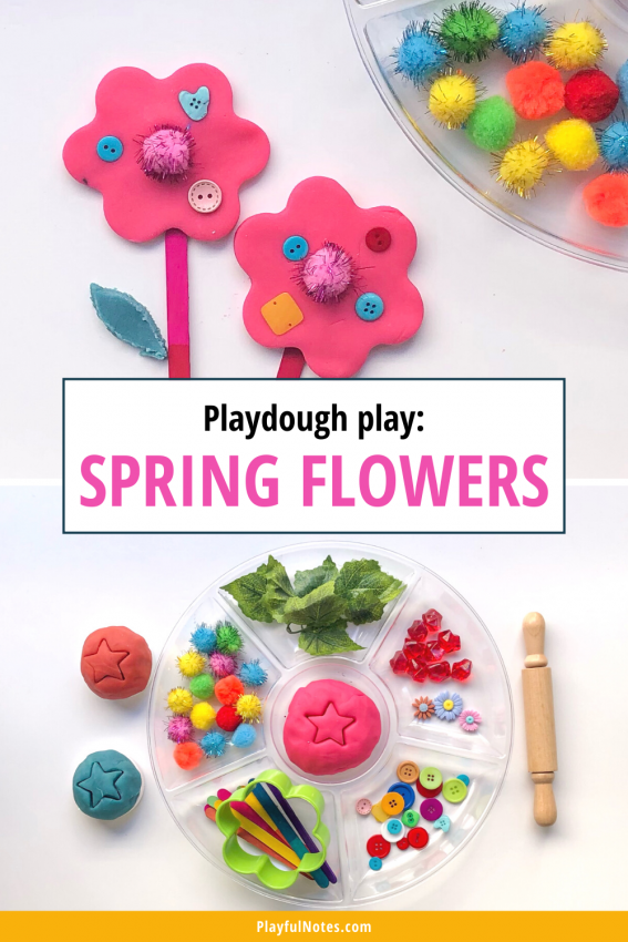 Play Dough Flowers Fine Motor Activity - My Bored Toddler