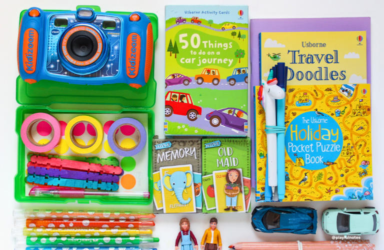 create a road trip activity box for kids