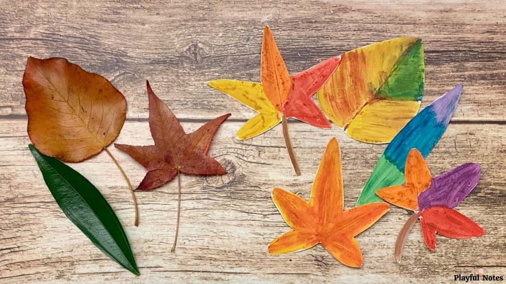 leaf print art activity for kids