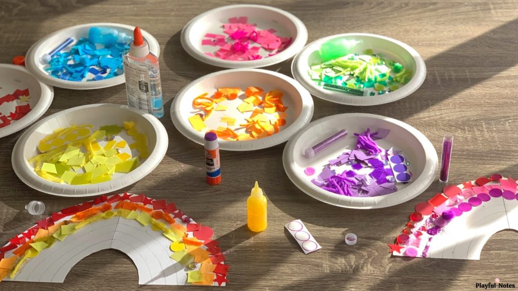 March activities for kids rainbow craft