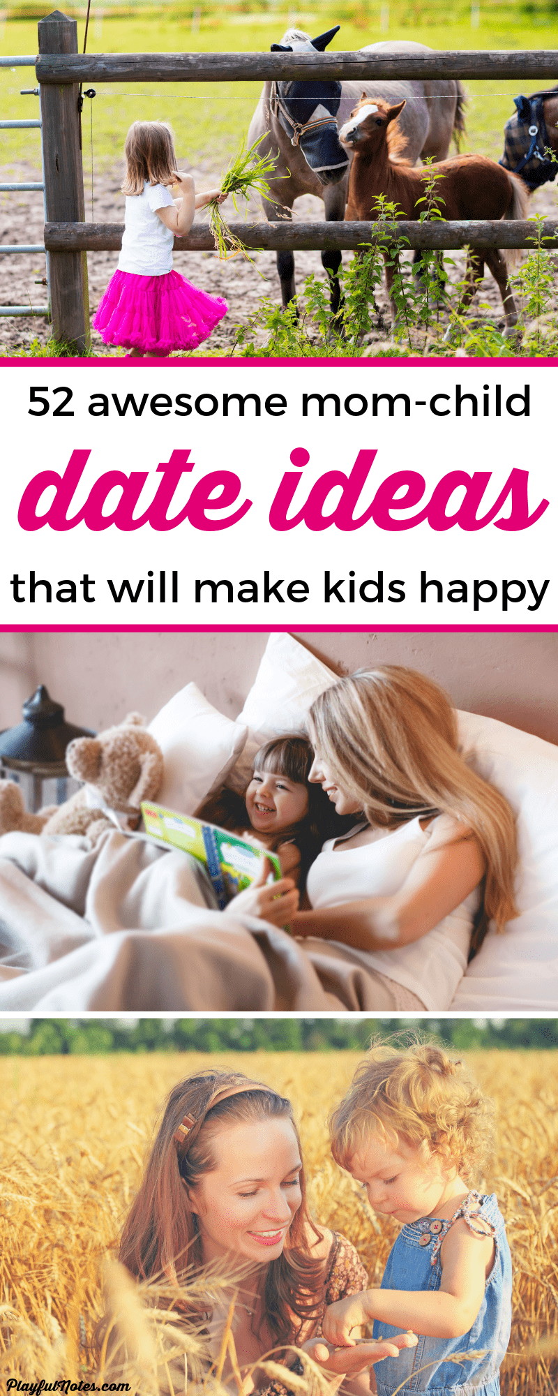 Discover a year's worth of awesome mom-child date ideas for enjoying happy moments with your kids! You'll certainly find some good inspiration on this list and your child will love these ideas! --- Mom-son date | Mom-daughter date | Mom-child date | Raising kids | Parenting #ParentingTips