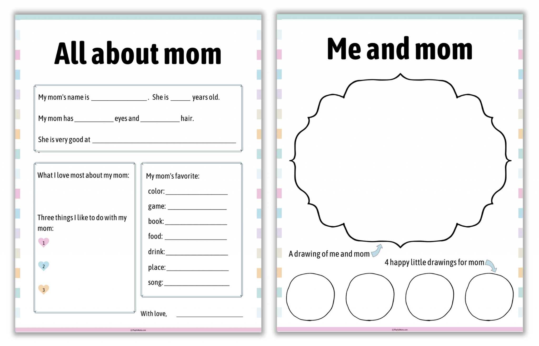 All about mom: A lovely Mother’s Day questionnaire for kids – Playful Notes