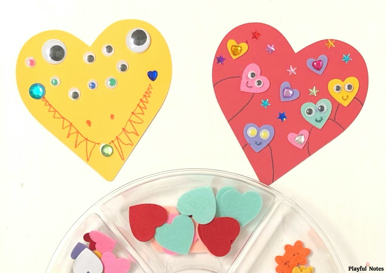 Silly hearts: An easy and fun heart art activity for kids – Playful Notes