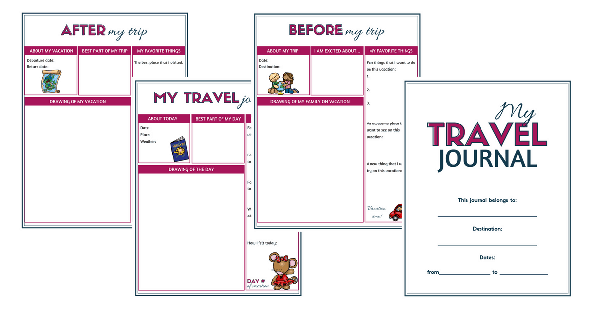 Travel Journal Template Printable from playfulnotes.com